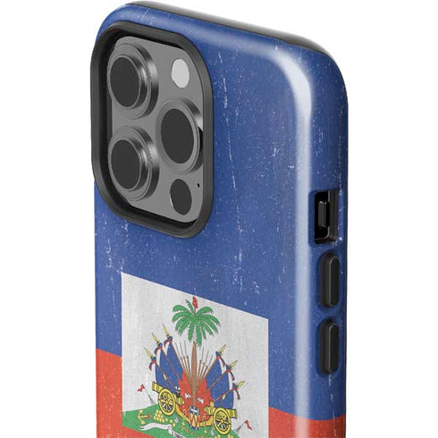 Haiti Flag Distressed iPhone 14 Pro Impact Case